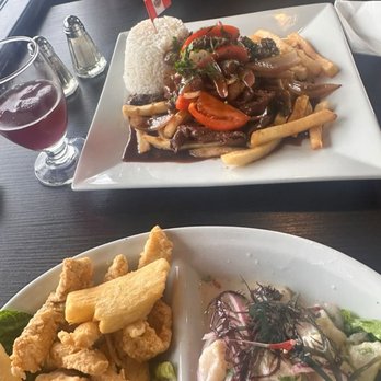 Los Andes - Lomo Saltado Ceviche Con Chicharron De Pescado - Peruvian Near Me - Patchogue, New York Los Andes - Lomo Saltado Ceviche Con Chicharron De Pescado - Peruvian Near Me - Patchogue, New York