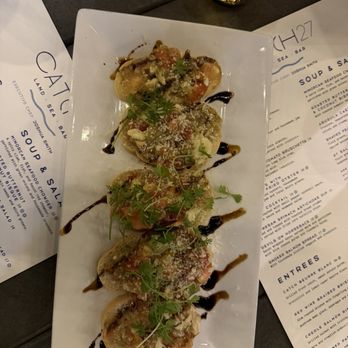 Catch 27 - Crab and heirloom tomato bruschetta - Southern Near Me - Saint Augustine, Florida
