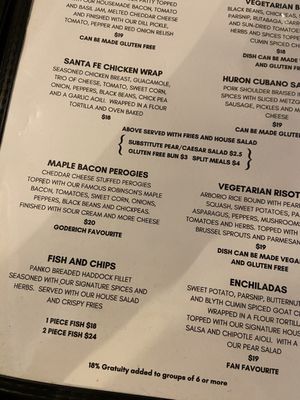 Menu photo 1 Part II Bistro Goderich, ON