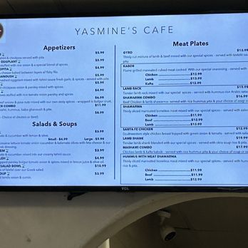 Yasmine's Cafe - Menu 1 - Mediterranean Near Me - Albuquerque, New Mexico
