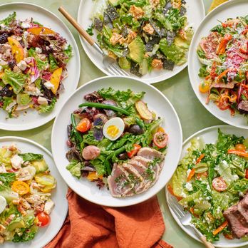 Tender Greens - a variety of salads on plates - New American Near Me - Torrance, California Tender Greens - a variety of salads on plates - New American Near Me - Torrance, California