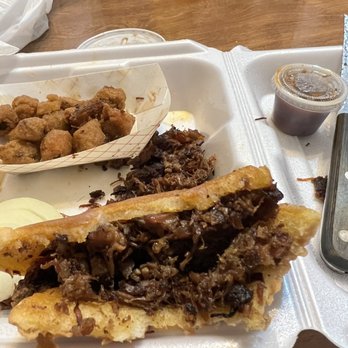 Van's Pig Stand - 31 bucks for 2 of these overcooked brisket sandwiches. - Barbeque Near Me - Shawnee, Oklahoma