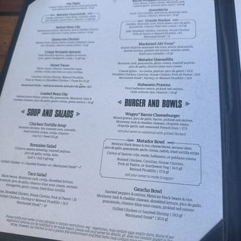 Matador Meridian - menu - Cocktail Bars Near Me - Meridian, Idaho