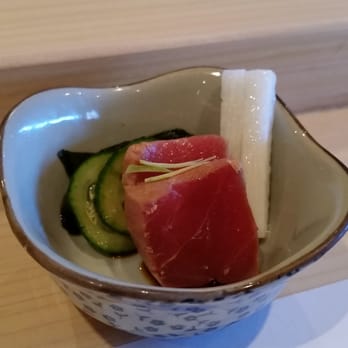 Kabuto - Soy Marinated Blue Fin Tuna w/ Japanese Potato, cucumbers, and seaweed! - Sushi Bars Near Me - Las Vegas, Nevada Kabuto - Soy Marinated Blue Fin Tuna w/ Japanese Potato, cucumbers, and seaweed! - Sushi Bars Near Me - Las Vegas, Nevada