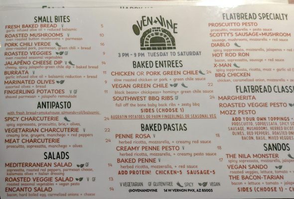 Menu photo 2 Oven + Vine Phoenix, AZ