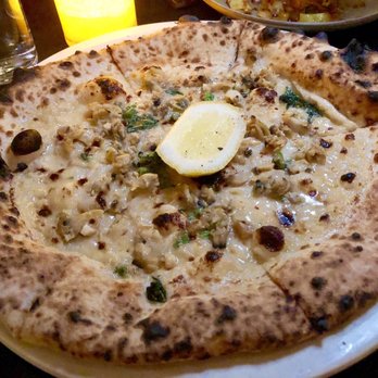 Pasquale Jones - Littleneck Clam Pizza – Garlic, Lemon, Broccoli Rabe and Cream - Italian Near Me - New York, New York Pasquale Jones - Littleneck Clam Pizza – Garlic, Lemon, Broccoli Rabe and Cream - Italian Near Me - New York, New York