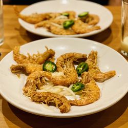 Pho Lan Asian Bistro - Salt and Pepper head on prawns with jalapeño. My fave :)...