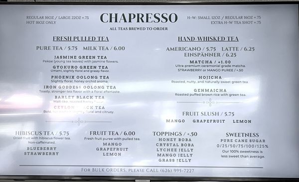 Menu photo 3 Chapresso San Marino, CA Menu photo 3 Chapresso San Marino, CA
