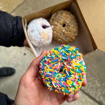 Beacon Doughnuts - Birthday Cake Donut, Blackberry Bismark, Choco-Caramel Shorrbread - Donuts Near Me - Chicago, Illinois