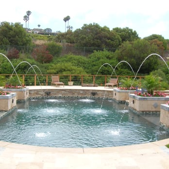 Anglo American Pool and Spa - PebbleSheen pool and spa with six spitters and color laminars. - Pool & Hot Tub Service Near Me Anglo American Pool and Spa - PebbleSheen pool and spa with six spitters and color laminars. - Pool & Hot Tub Service Near Me