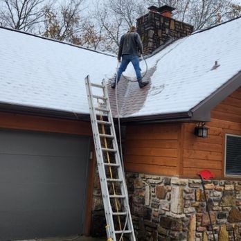 Chimney & Dryer Vent Services - Melting snow off the roof so that we may reline the flue with stainless steel. - Fireplace Services Near Me - Rogers, Arkansas