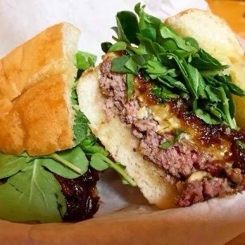 Father's Office - -THE OFFICE BURGER®. Caramelized Onion, Bacon, Gruyere, Maytag Blue, Arugula. - Burgers Near Me - Los Angeles, California Father's Office - -THE OFFICE BURGER®. Caramelized Onion, Bacon, Gruyere, Maytag Blue, Arugula. - Burgers Near Me - Los Angeles, California