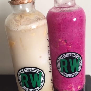 Roasting Water - Left is the milky drink (can't remember the name :/ ) and Pitaya on the right! - Coffee & Tea Near Me - Westminster, California