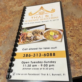 Thai and I - Menu - Thai Near Me - Bunnell, Florida Thai and I - Menu - Thai Near Me - Bunnell, Florida
