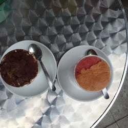 Caffetteria del Corso - Granita di mandorla, caffè e panna con granita di melone e pesca. Le creazioni deliziose di Pino!