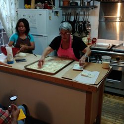 Mezza Luna - Laying out the Brie, Mozzarella di Bufala, Gorgonzola, and grated Parmigiano Reggiano