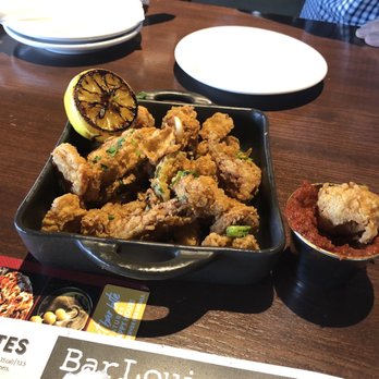Bar Louie - Carmel - Calamari.  Very good. Server who brought food got plates and napkins when he noticed the empty table. - Bars Near Me - Carmel, Indiana