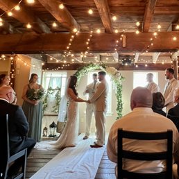 a bride and groom during their wedding ceremony