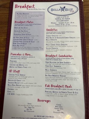 Menu photo 1 Bella Blue Temple, TX