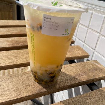 Mr. Wish - Passion Fruit Green Tea with Lychee and Passionfruit Sparkling Babo - Bubble Tea Near Me - Kew Gardens, New York