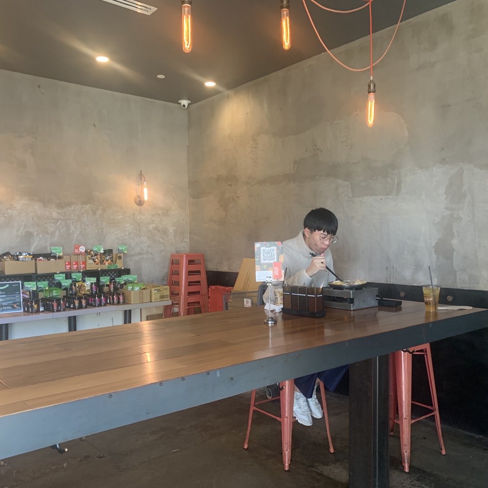 Boiling Point - bar area, stools in right corner are placed at the table as needed - Hot Pot Near Me - Fremont, California