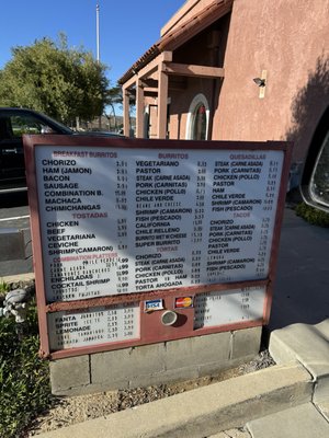 Menu photo 1 Isidro's Taco Shop Marina, CA