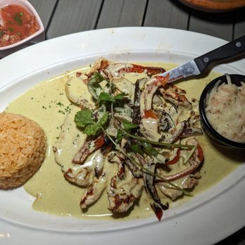 Felipe's - Pollo a la Pasilla - Chicken w/ Creamy Poblano Sauce - Mexican Near Me - Palm Springs, California Felipe's - Pollo a la Pasilla - Chicken w/ Creamy Poblano Sauce - Mexican Near Me - Palm Springs, California