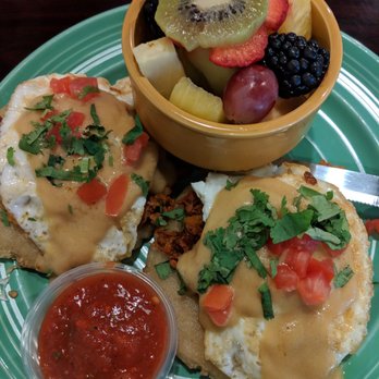 Blackbird Café - Dos cabellaros with side of fruit - Cafes Near Me - Long Beach, California