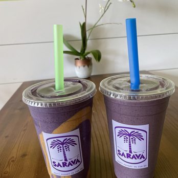 Sarava Açaí Café - Pb & J Smoothie, Choco-Berry Protein Smoothie (Large) - Juice Bars & Smoothies Near Me - Wilton Manors, Florida
