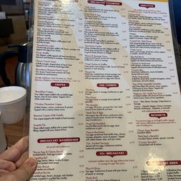 Breakfast menu.