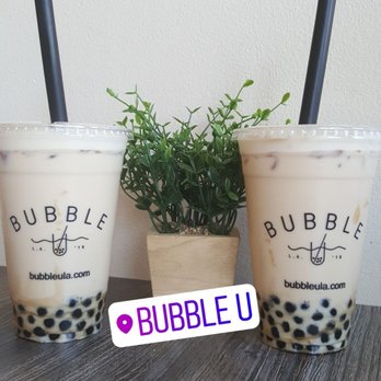 Bubble U - Lavender milk tea with boba on the left - Coffee & Tea Near Me - Los Angeles, California Bubble U - Lavender milk tea with boba on the left - Coffee & Tea Near Me - Los Angeles, California