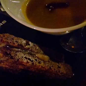 Mullers Cider House - Herb roasted butternut squash and apple soup with beet puree. Flour city rye bread shaved Brussels sprouts balsamic reduction. - Bars Near Me - Rochester, New York Mullers Cider House - Herb roasted butternut squash and apple soup with beet puree. Flour city rye bread shaved Brussels sprouts balsamic reduction. - Bars Near Me - Rochester, New York