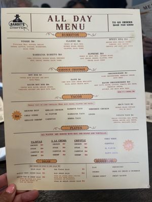 Menu photo 2 Bandit's Restaurant & Bar Copperopolis, CA