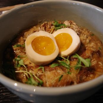 Little Plum - Mushroom Jook with onsen egg - Asian Fusion Near Me - Honolulu, Hawaii Little Plum - Mushroom Jook with onsen egg - Asian Fusion Near Me - Honolulu, Hawaii