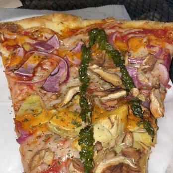 Two Boots Jersey City - V for Vegan slice - Pizza Near Me - Jersey City, New Jersey Two Boots Jersey City - V for Vegan slice - Pizza Near Me - Jersey City, New Jersey