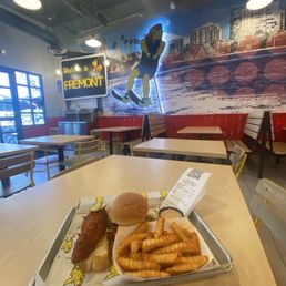 #3 classic (16) chicken tender on toast. Chicken sandwich with fries.
