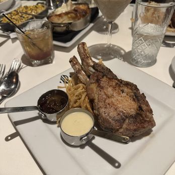 Hyde Park Prime Steakhouse - November 2025 ~ Double Cut Pork Chops, 14 ounces W/cranberry compote! Amazing - Steakhouses Near Me - Sarasota, Florida
