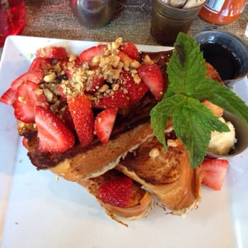 Cody's La Jolla - Awesome French toast topped with strawberries and candied walnuts - Breakfast & Brunch Near Me - La Jolla, California Cody's La Jolla - Awesome French toast topped with strawberries and candied walnuts - Breakfast & Brunch Near Me - La Jolla, California