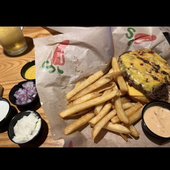 Chili's Grill & Bar - Original 1/4 pound burger with French fries & my required sauces & onions on the side. - Tex-Mex Near Me - Honolulu, Hawaii Chili's Grill & Bar - Original 1/4 pound burger with French fries & my required sauces & onions on the side. - Tex-Mex Near Me - Honolulu, Hawaii