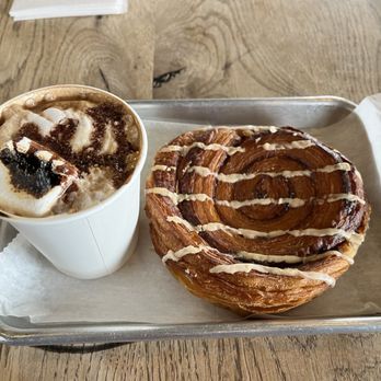 Wake Coffee Roasters - S'mores Cappuccino and Cinnamon Roll - Coffee Roasteries Near Me - Ambler, Pennsylvania Wake Coffee Roasters - S'mores Cappuccino and Cinnamon Roll - Coffee Roasteries Near Me - Ambler, Pennsylvania