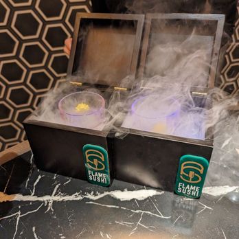 Flame sushi - A very visually impressive cocktail: a night in Sapporo - Sushi Bars Near Me - Toronto, Ontario