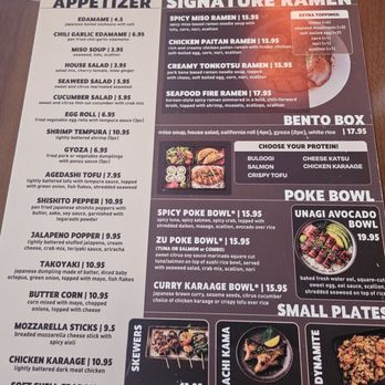 Zu Izakaya - Menu side 2 - Sushi Bars Near Me - Gilbert, Arizona Zu Izakaya - Menu side 2 - Sushi Bars Near Me - Gilbert, Arizona