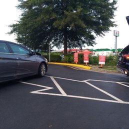 This was me waiting for the cars to leave so we could go. Pedestrian walkway for those of us parked on our side.