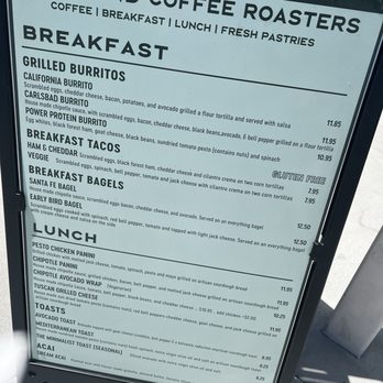 Ascend Coffee Roasters - Part of the food menu - Coffee Roasteries Near Me - Vista, California