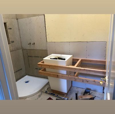 Bathroom Remodel - We completely remodeled the bathroom , we have build beautiful countertops.