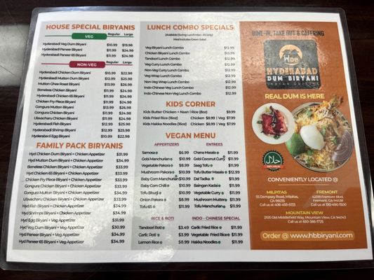 Menu photo 4 Hyderabad Dum Biryani Mountain View, CA Menu photo 4 Hyderabad Dum Biryani Mountain View, CA