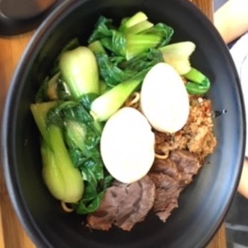 Nummy - Bamm Bam noodles with beef, egg, and lots of bok choy. - Asian Fusion Near Me - West Hartford, Connecticut Nummy - Bamm Bam noodles with beef, egg, and lots of bok choy. - Asian Fusion Near Me - West Hartford, Connecticut