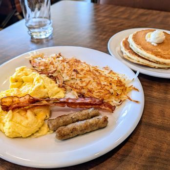 Denny's - $10 Super Slam. Bacon and sausage are small but for $10, this is a lot of food. - Breakfast & Brunch Near Me - Rosemead, California