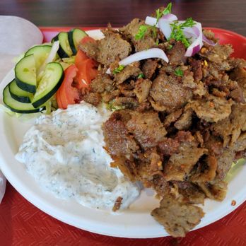 Falafel Town - Lots of meat for the beef gyro plate! So worth it and yummy! - Halal Near Me - Dublin, California Falafel Town - Lots of meat for the beef gyro plate! So worth it and yummy! - Halal Near Me - Dublin, California