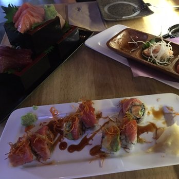 Kyosho - Salmon trio, Kyosho roll and sashimi platter. - Japanese Near Me - Menlo Park, California Kyosho - Salmon trio, Kyosho roll and sashimi platter. - Japanese Near Me - Menlo Park, California